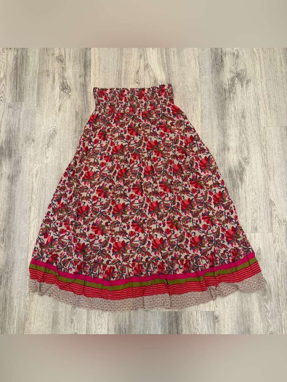 BTFBM Boho Floral High Low Maxi Skirt Size Small 100% Viscose - Picture 3 of 3